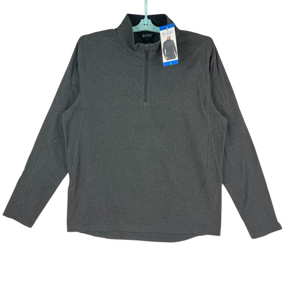 NWT Mondetta Outdoor Project Men's Black Stretch Quarter-Zip Pullover Size Large - Picture 1 of 11